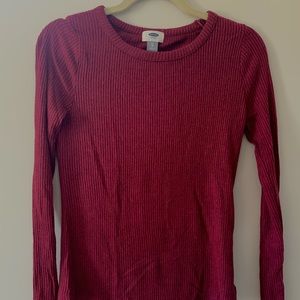 Maroon Red Long Sleeve T-shirt Sweater